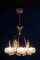 Art Deco Brass Mounted Murano Glass Chandelier from Ercole Barovier, 1940s, Image 4