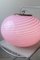 Vintage Murano Vetri Bubble Gum Pink Swirl Ceiling Lamp 5