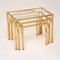Vintage Brass and Faux Bamboo Nesting Tables, Set of 3, Image 2