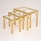 Vintage Brass and Faux Bamboo Nesting Tables, Set of 3 1