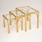 Vintage Brass and Faux Bamboo Nesting Tables, Set of 3 4