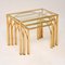 Vintage Brass and Faux Bamboo Nesting Tables, Set of 3 5