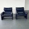 Blue Leather Armchair by Giovanni Offredi, Image 1