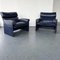Blue Leather Armchair by Giovanni Offredi 3