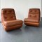 Low Cognac Leather Sofas, 1970s, Set of 2 2
