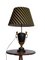 Empire Gilt Bronze and Lacquered Metal Table Lamps with Silk Shades, Set of 2 7