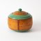 Vintage Belgian Ceramic and Leather Box from VB, Image 2