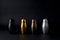 Black & Gold Matrioska Shakers by Lara Caffi for KnIndustrie, Set of 2 3