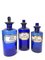 Blaue Vintage Viktorianische Apothekenflaschen, 3er Set 1