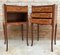 Early 20th Century French Marquetry and Iron Hardware Bedside Tables or Nightstands, Set of 2 5