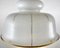 White Brass & Opaline Glass Pendant Light, 1990s 4