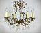 Forged Gilt Bronze & Crystal French Chandelier, 1960s, Image 2