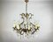 Forged Gilt Bronze & Crystal French Chandelier, 1960s, Image 1