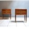 Vintage Italian Bedside Tables with Drawers and Swing Doors, Set of 2 1