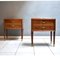 Vintage Italian Bedside Tables with Drawers and Swing Doors, Set of 2, Image 1