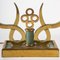 Art Deco Tischlampen aus Messing & Lack von Jules Leleu für Maison Leleu, 2er Set 3