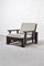 Constructivist Lounge Chair in Bouclé and Solid Wengé, 1960s 10