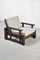 Constructivist Lounge Chair in Bouclé and Solid Wengé, 1960s 3