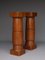Vintage Carved Yew Wood Pedestal Columns, Set of 2 5
