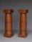 Vintage Carved Yew Wood Pedestal Columns, Set of 2 1