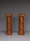 Vintage Carved Yew Wood Pedestal Columns, Set of 2 2