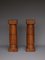 Vintage Carved Yew Wood Pedestal Columns, Set of 2 4