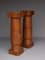 Vintage Carved Yew Wood Pedestal Columns, Set of 2 16