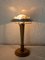 French Art Deco Table Lamp in Beech, Chrome and Glass, 1930s 5