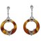 Diamonds Hard Stones Gold Dangle Earrings, Set of 2, Image 1