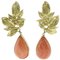 18k Yellow Gold Leaves Drop Movable Earrings, Set of 2 1