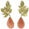 18k Yellow Gold Leaves Drop Movable Earrings, Set of 2, Image 1