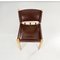 Moderne italienische Mid-Century Stühle aus Holz & braunem Leder von Zanotta, 1980er, 2er Set 5