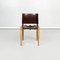Moderne italienische Mid-Century Stühle aus Holz & braunem Leder von Zanotta, 1980er, 2er Set 2