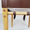 Moderne italienische Mid-Century Stühle aus Holz & braunem Leder von Zanotta, 1980er, 2er Set 14