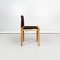 Moderne italienische Mid-Century Stühle aus Holz & braunem Leder von Zanotta, 1980er, 2er Set 3
