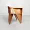 Goldener italienischer Mid-Century Modern Armlehnstuhl aus Holz, 1980er 3