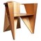 Goldener italienischer Mid-Century Modern Armlehnstuhl aus Holz, 1980er 1