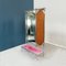 Modern Italian Pink Wooden and Tubular Metal Floor Mirror with 3 Doors, 1980s 4