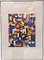 Artista italiano, Composición abstracta, Años 80, Pintura de collage, Enmarcado, Imagen 1