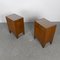Wooden Bedside Tables with Glass Top, 1950s, Set of 2 3