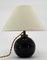 Petite Lampe de Bureau Style Adnet en Opaline Noire, 1930s 2