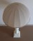 Lámpara de mesa vintage con columna de madera lacada en blanco crema, años 70, Imagen 3