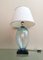 Lámpara de cristal de madera y tela, Italia, años 90, Imagen 3