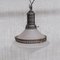 Lámpara colgante francesa antigua cónica de vidrio y latón, Imagen 5