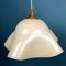Vintage Beige Murano Glass Pendant Lamp Handkerchief, Italy, 1970s 4