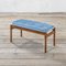 Blue Bench with Wooden Structure and Fabric Pillow by Ico & Luisa Parisi, 1960s, Image 1