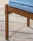 Blue Bench with Wooden Structure and Fabric Pillow by Ico & Luisa Parisi, 1960s 3