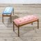 Panca rosa con struttura in legno e cuscino in tessuto di Ico & Luisa Parisi, anni '60, Immagine 6