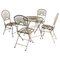 Chaises et Table Mid-Century en Fer, France, Set de 4 1