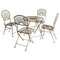 Französische Mid-Century Stühle und Tisch aus Eisen, 4er Set 1